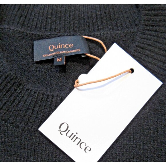 NWT Quince Short-sleeve Cashmere Crewneck Mini in Black Sweater Dress M - Picture 4 of 5